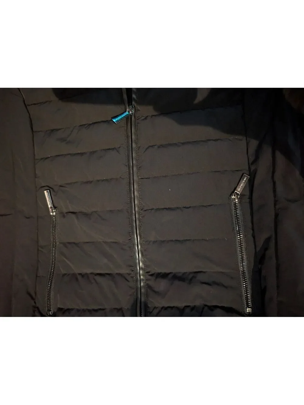 Michael Kors Packable Down Fill Black Hooded Jacket Size L
